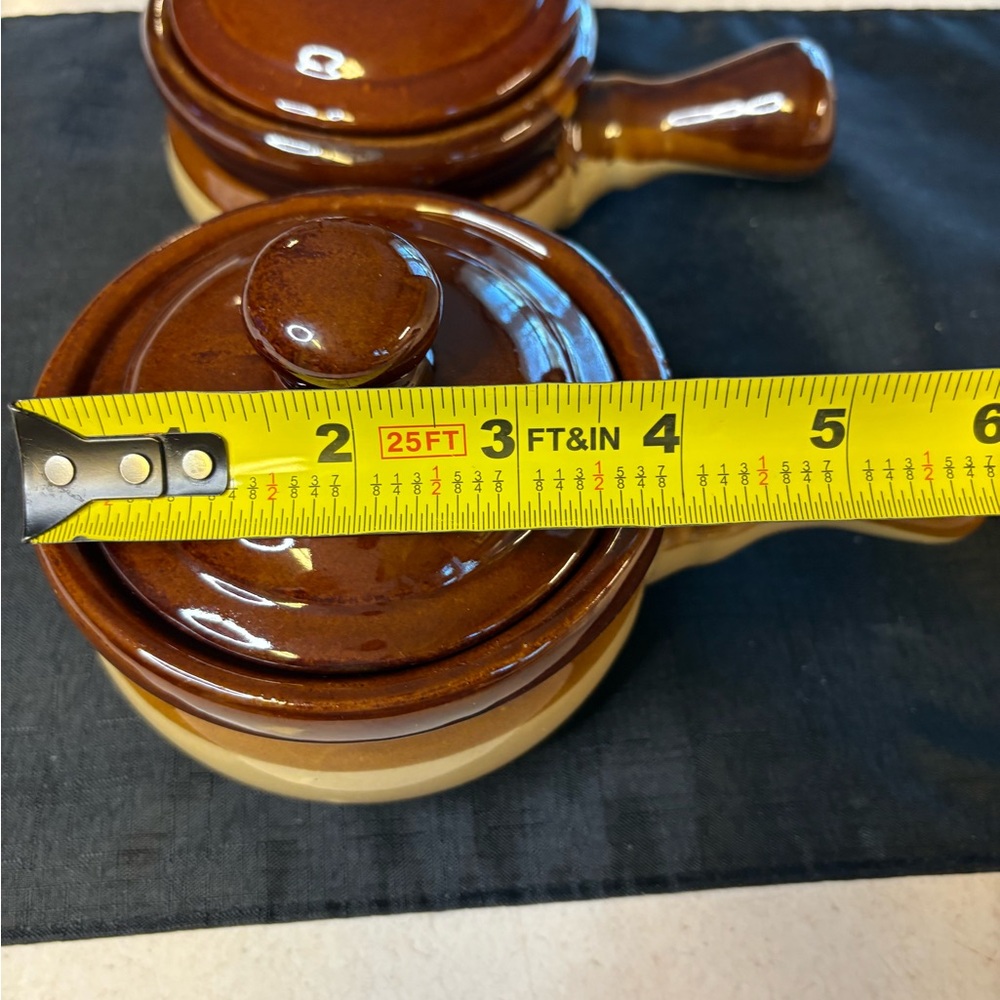 French Onion Soup Crock Bowls 2 pc - Picture 6 of 7